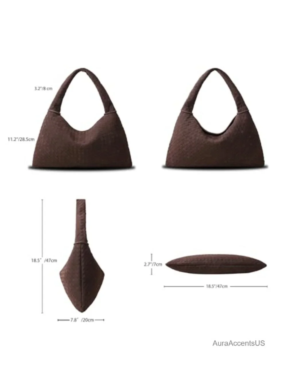 Vegan Leather Woven Tote Suede Hobo Shoulder Bag Braided Large Handbag